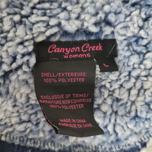 Canyon Creek Sherpa Pullover Sweater Blue Fluffy Soft Womens Large Long Sleeve - Picture 7 of 9